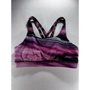 Lululemon Energy Sports Bra  Top Multicolor Pink Purple Size 6 EUC  Gym Yoga